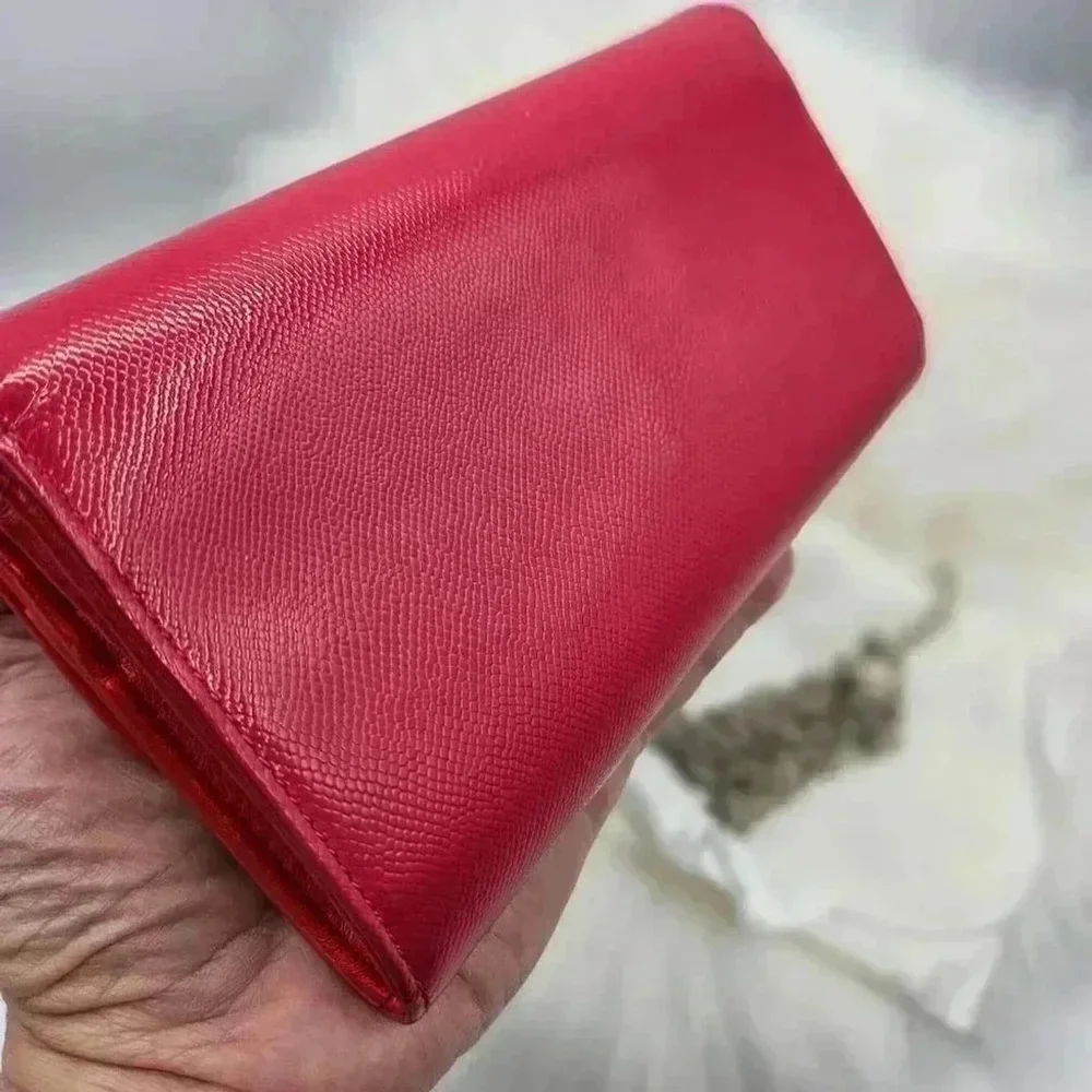 Dior Rendezvous Red Leather Wallet-On-Chain - Picture 5 of 16